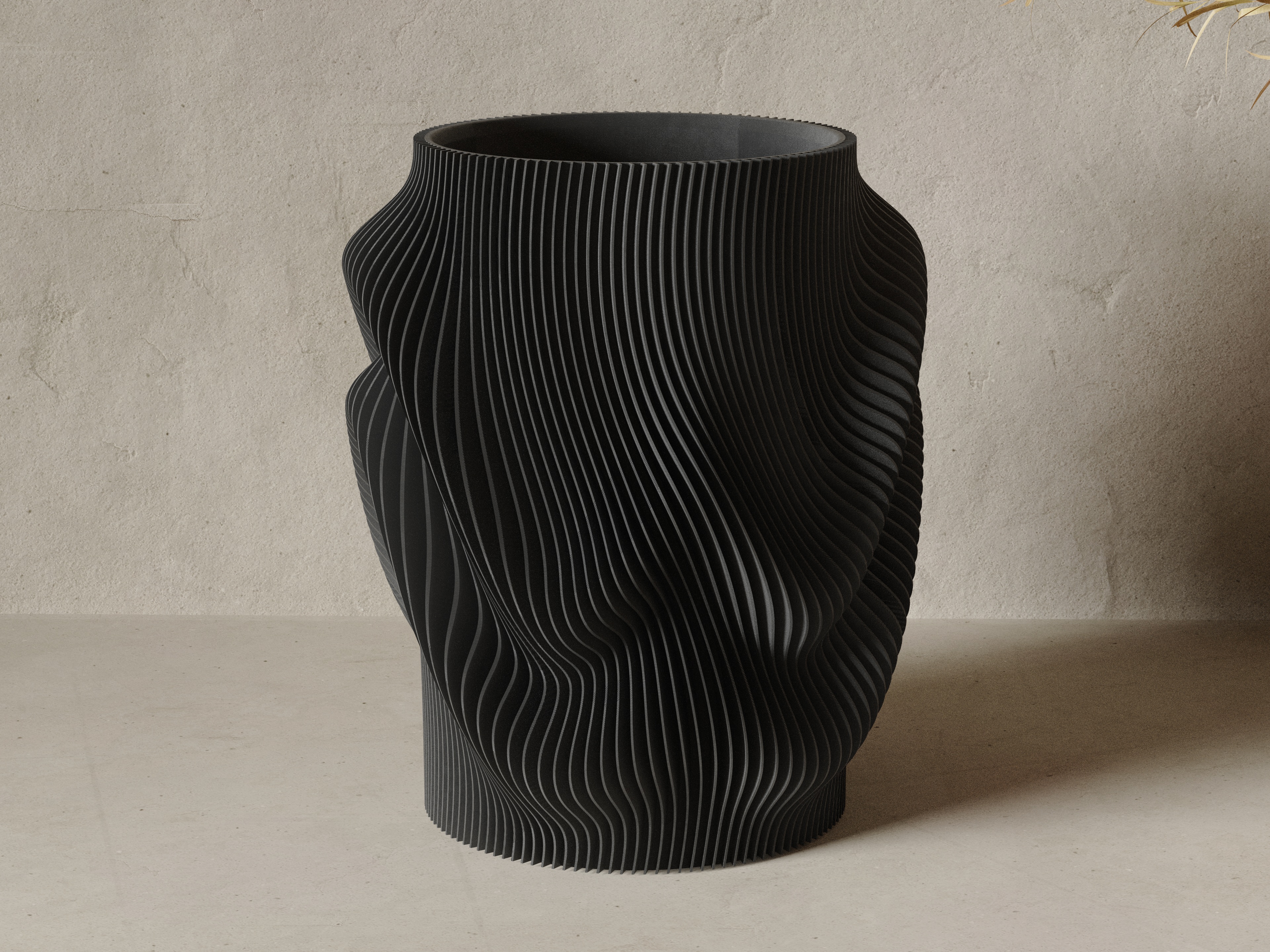 Miniatura 2 do modelo 3D The Fjord Wave Flower Vase | Modern Japandi Design