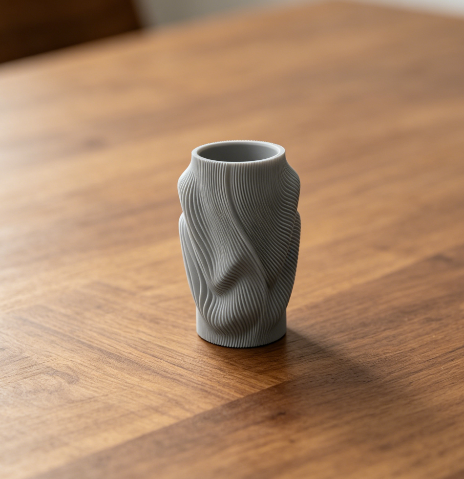 Miniatura 3 do modelo 3D The Fjord Wave Flower Vase | Modern Japandi Design