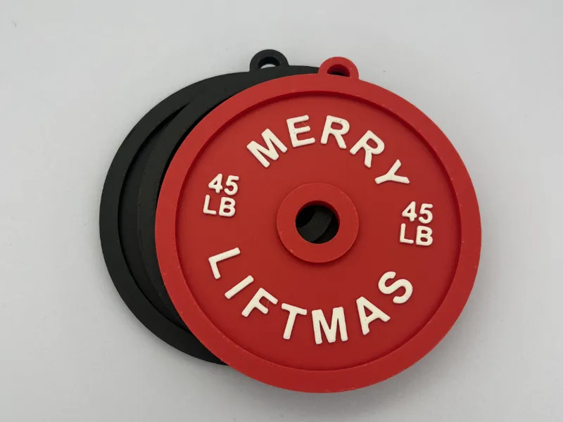 Merry Liftmas Weight Plates Christmas Ornament