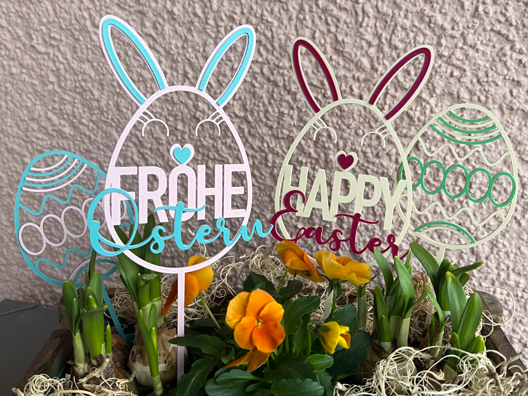 Ostern Pflanzen/Blumen Stecker DE & EN 