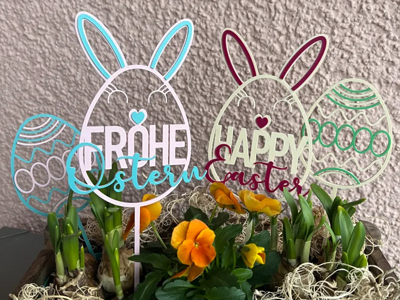 Ostern Pflanzen/Blumen Stecker DE & EN 