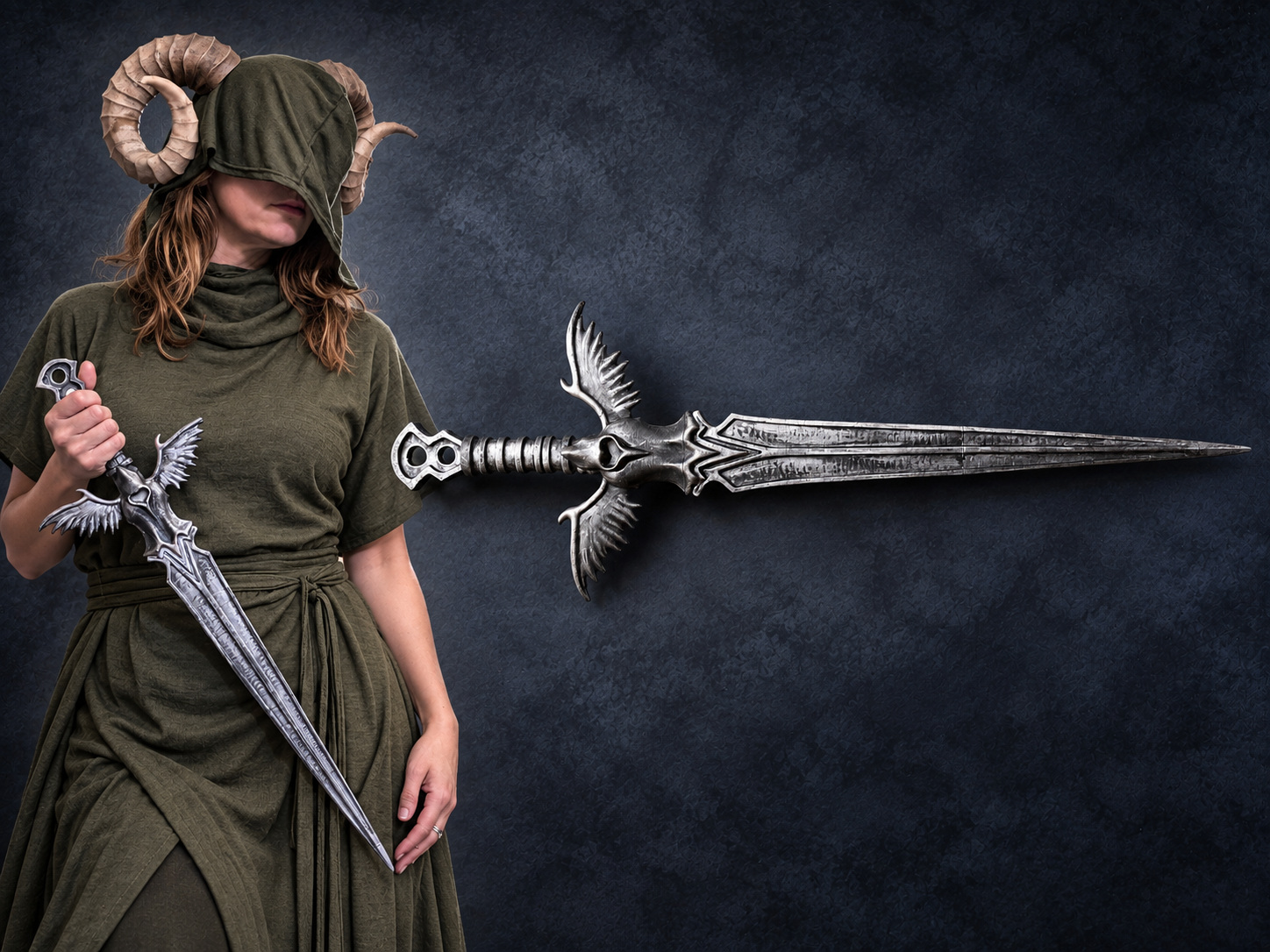 Winged Fantasy Dagger Prop – 60 cm Cosplay 3D model