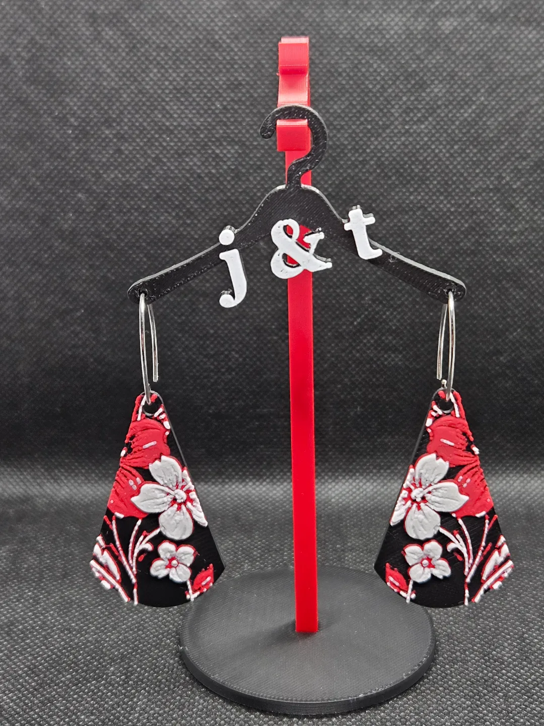 Floral Hue forge teardrop earrings view 2
