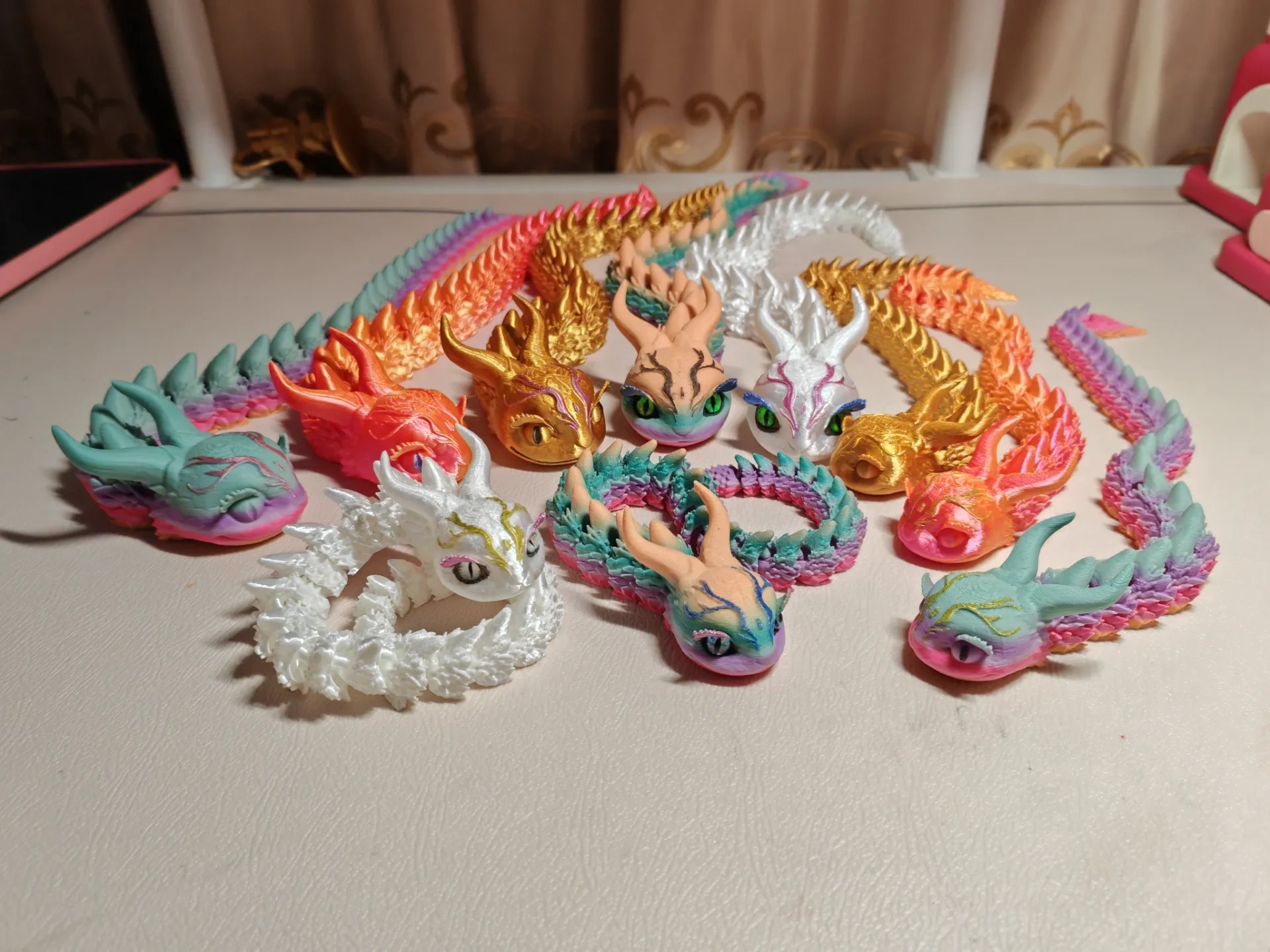 Miniatura 2 do modelo 3D 蛇年-小刺蛇，一体打印铰链可动关节蛇