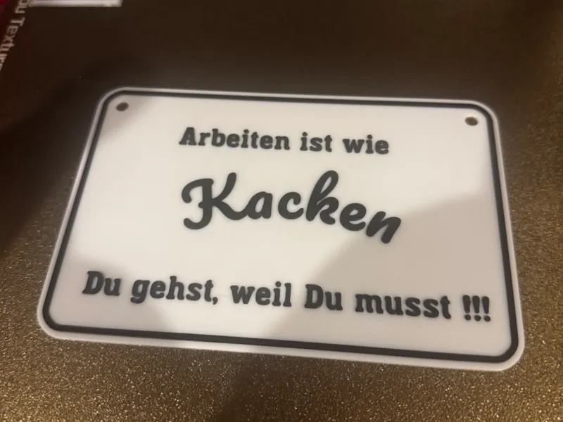 Funny Schild Kacken Spaßschild