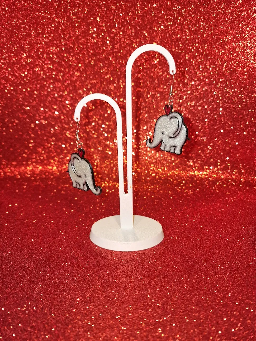 Elephant in love earrings view 3