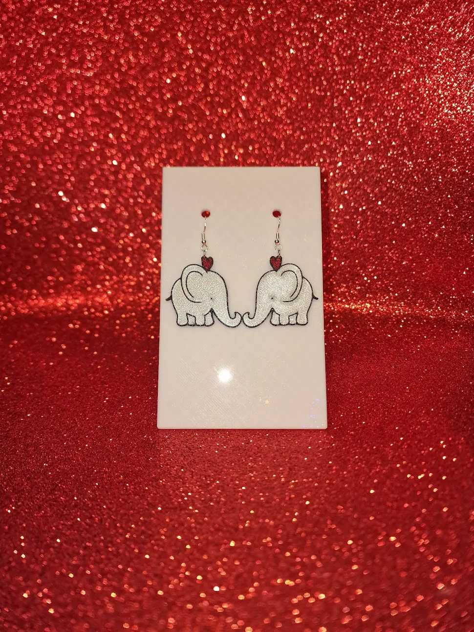 Elephant in love earrings view 2