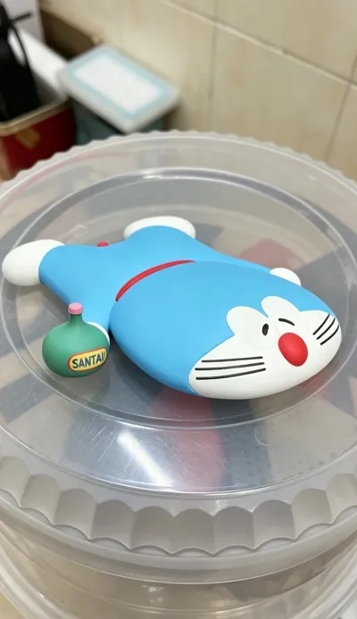 3Dプリント ドラえもん カップ麺蓋押さえ（14cmの長さでカップ麺の容器