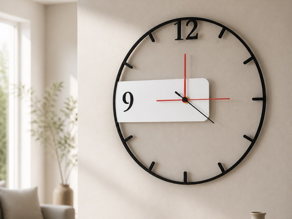 Minimal Wall Clock 12/9 | Modern Printed Clock