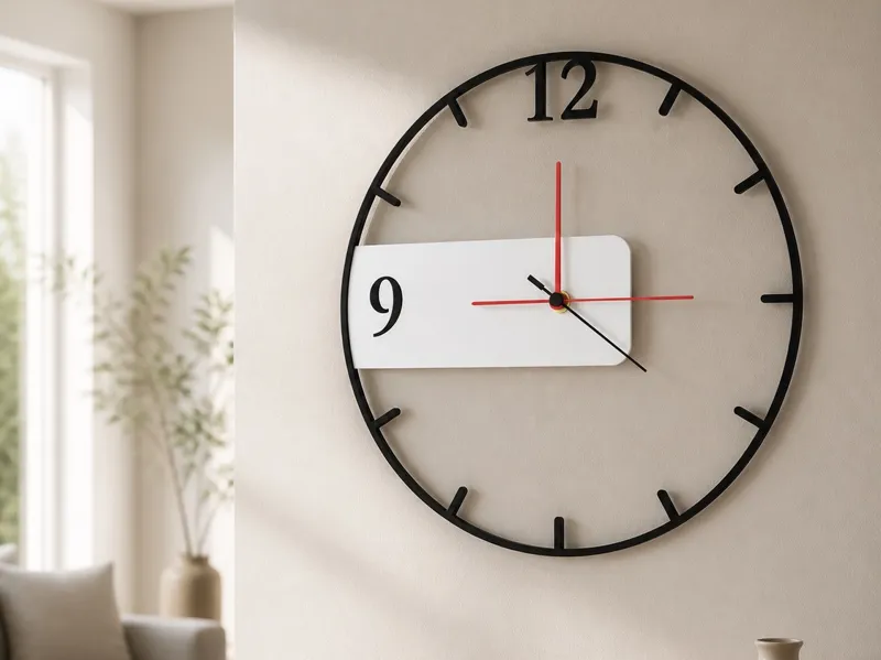 Minimal Wall Clock 12/9 | Modern Printed Clock