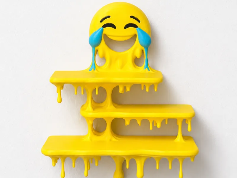 LOL Meltdown Shelf – Dripping Emoji Display Shelf