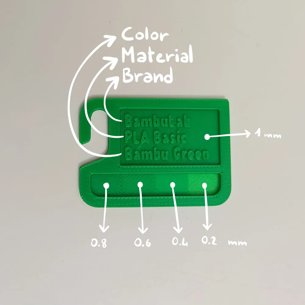 Filament Sample - Multi-Thickness with Label Area - Free 3D Print Model ...