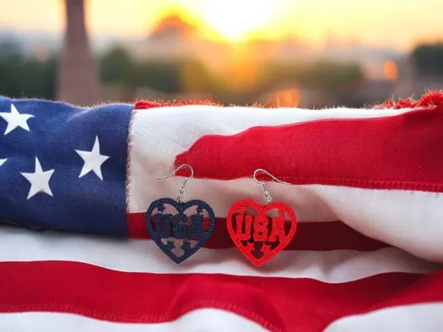 USA heart earrings
