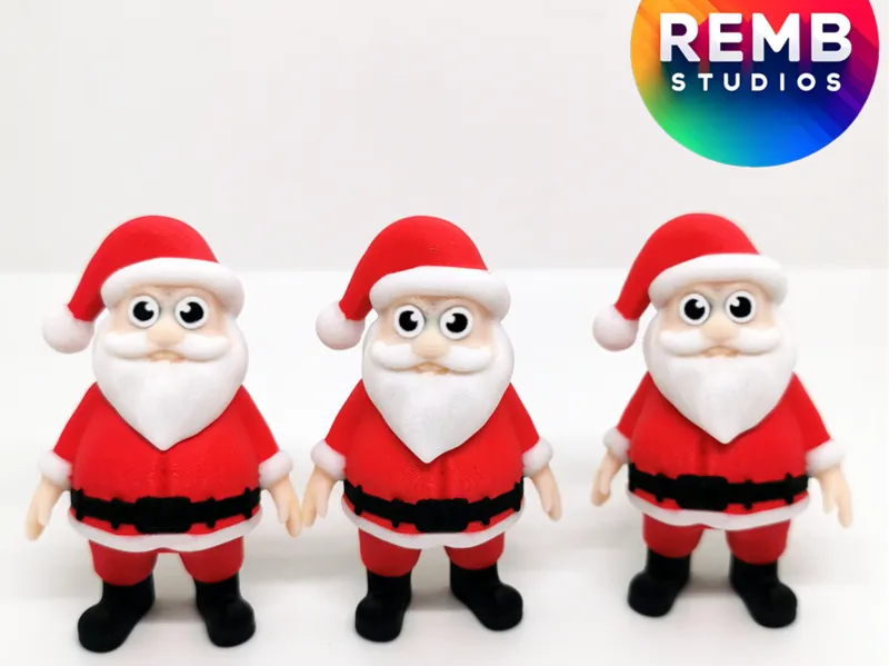 Flexi Mini Santa | Print in Place | NO Support 