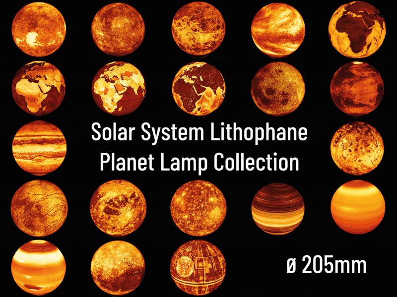 Solar System Lithophane Planet Lamps - ⌀205mm