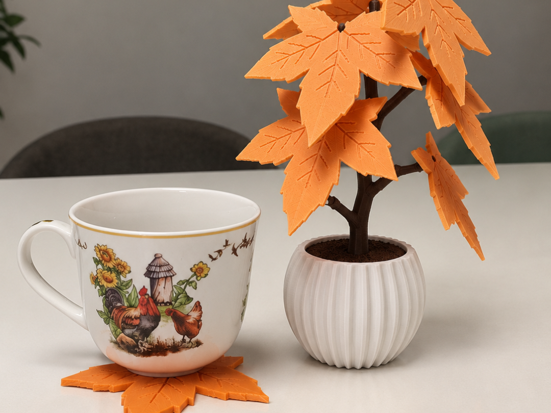 Maple Tree Coasters - 7 Removable Leaf Coasters - 1