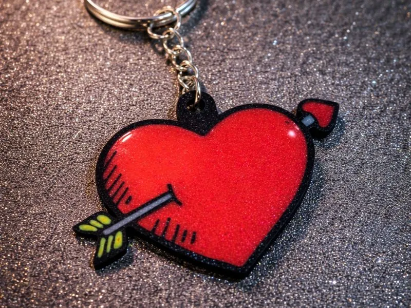 Double-Sided Valentine’s Heart Keychain