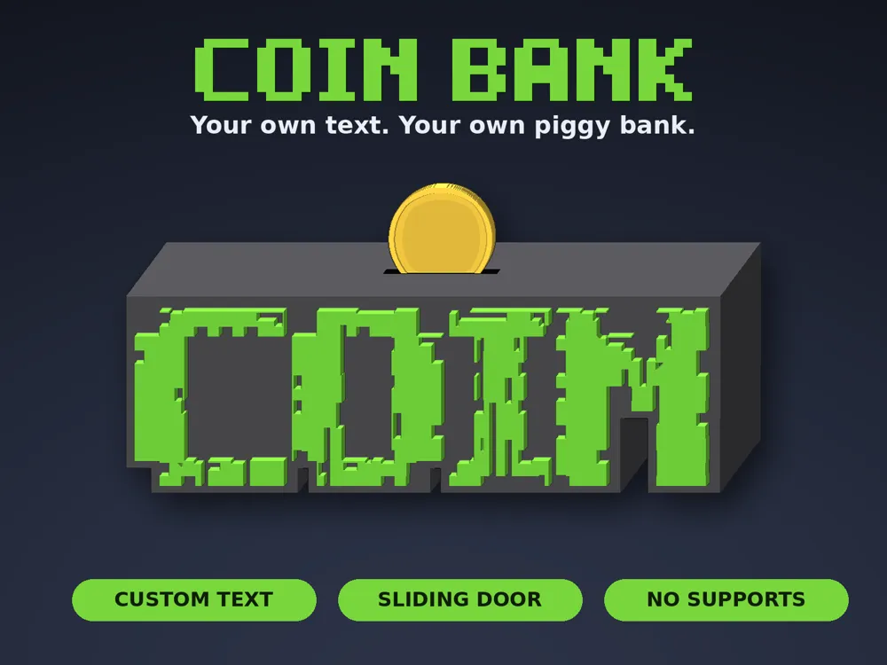 Pixel Earth Icon Customizable Minecraft Style Pixel Coin Bank with - Free 3D Print Model ...