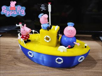 Peppa Pig ship 小猪佩奇 猪爷爷的船(分件多色)