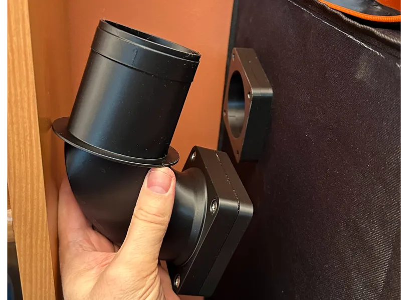 Exhaust fan mounting solution for tent enclosure