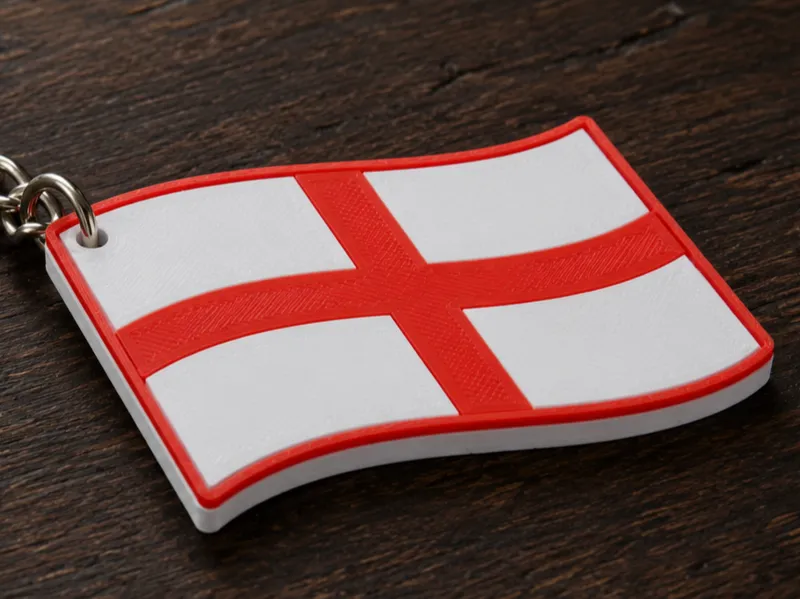 England Flag Keychain - St George Cross - No AMS