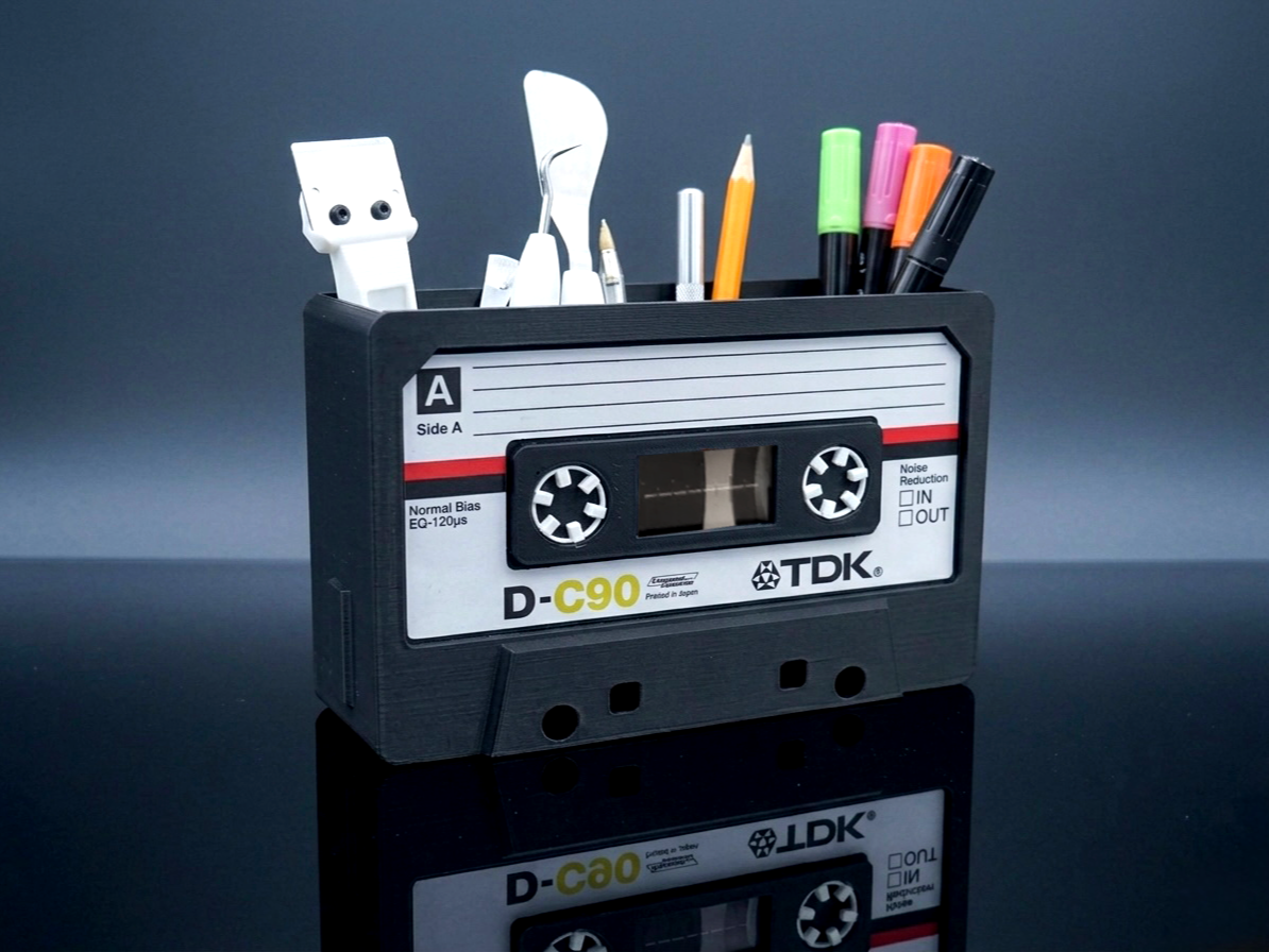 Retro Cassette Desk Organizer (TDK Style) + tagNFC