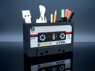 Retro Cassette Desk Organizer (TDK Style) + tagNFC