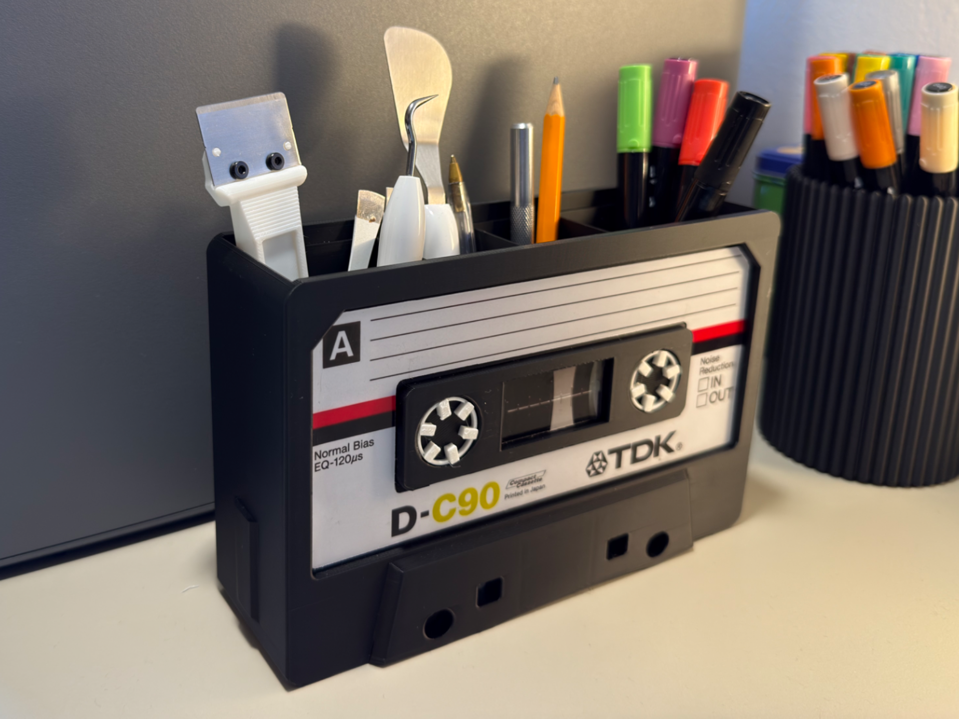 Retro Cassette Desk Organizer (TDK Style) + tagNFC