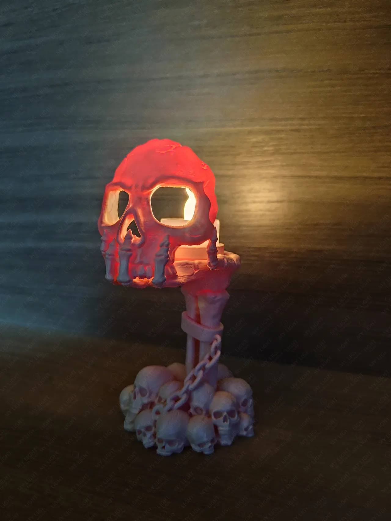Skeleton Hand Skull LED Tealight Holder view 4