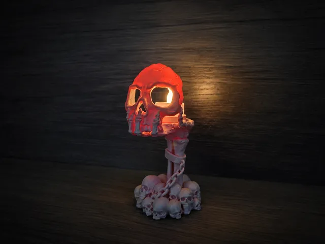 Skeleton Hand Skull LED Tealight Holder