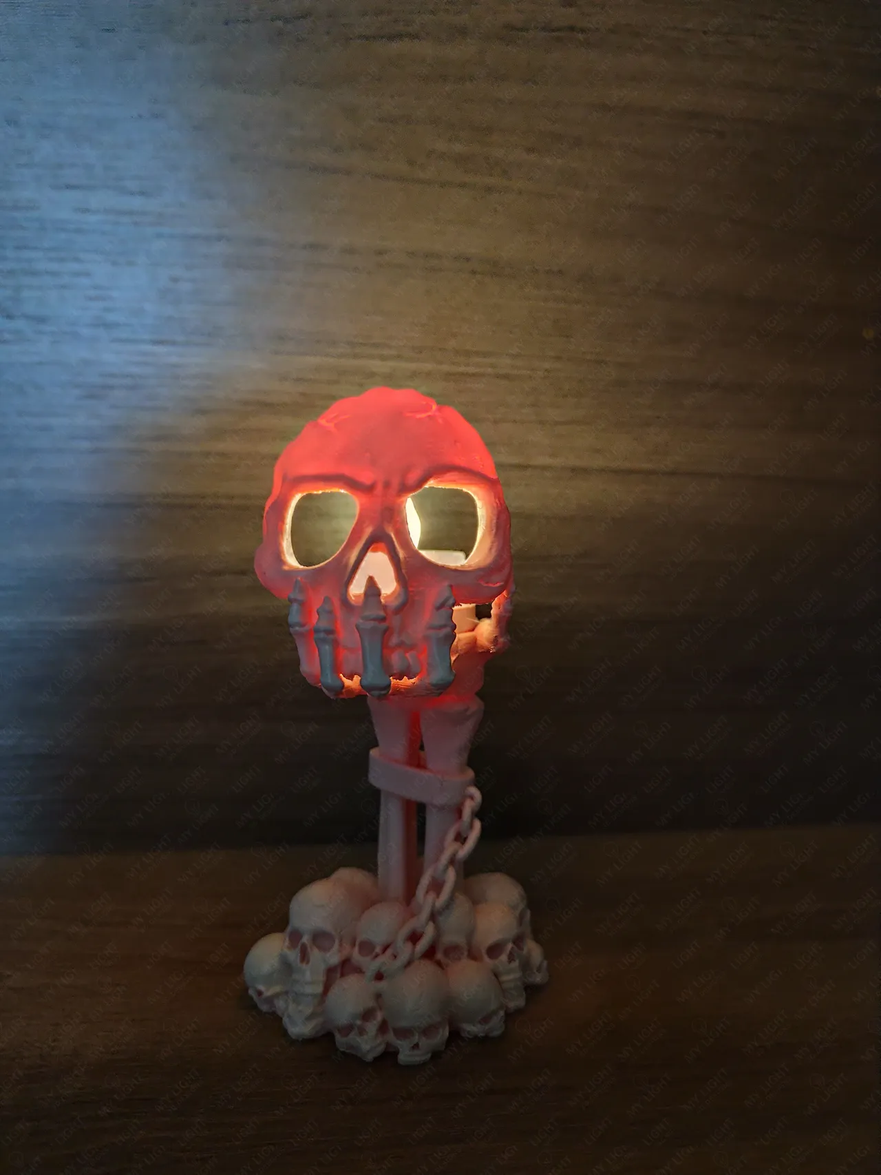 Skeleton Hand Skull LED Tealight Holder view 3