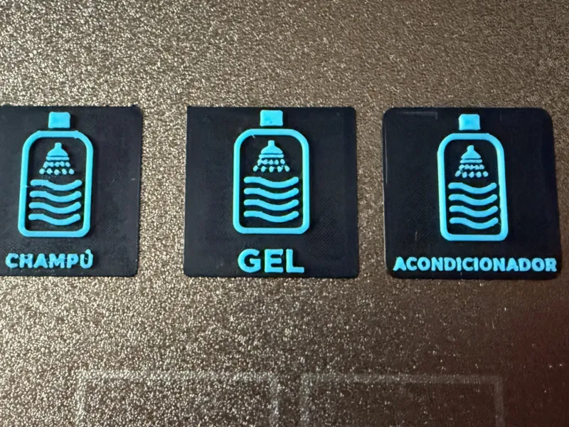 Etiquetas para gel, champú y acondicionador