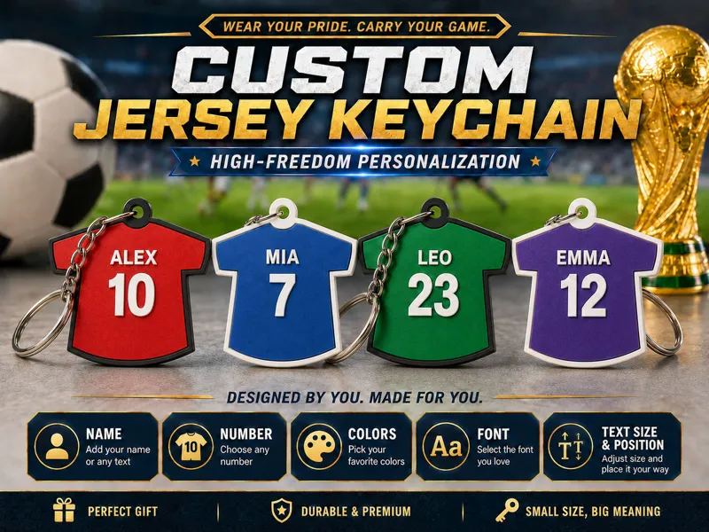 Customizable Jersey Keychain(Name/Number/Color)