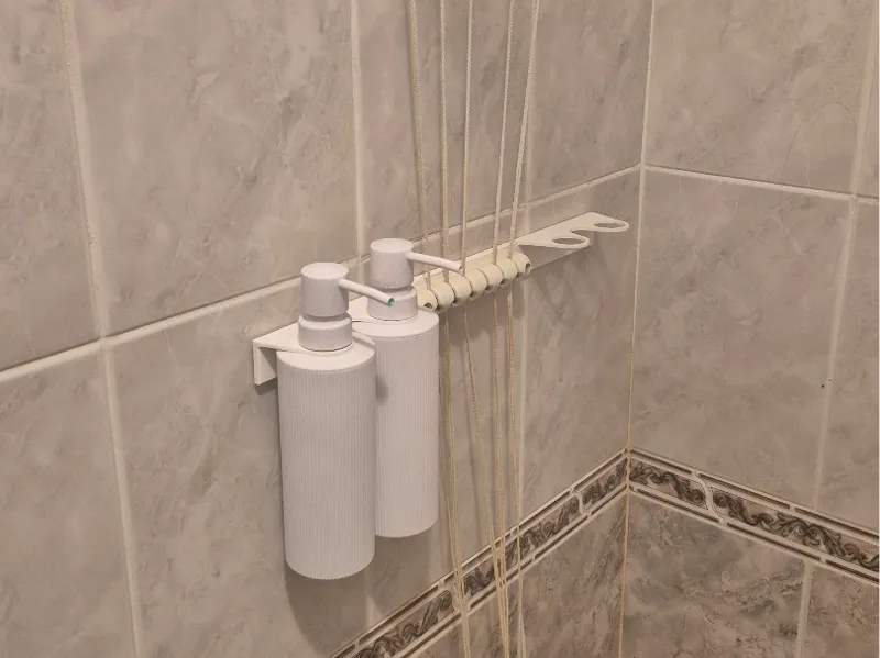Universal holder for shampoo dispensers