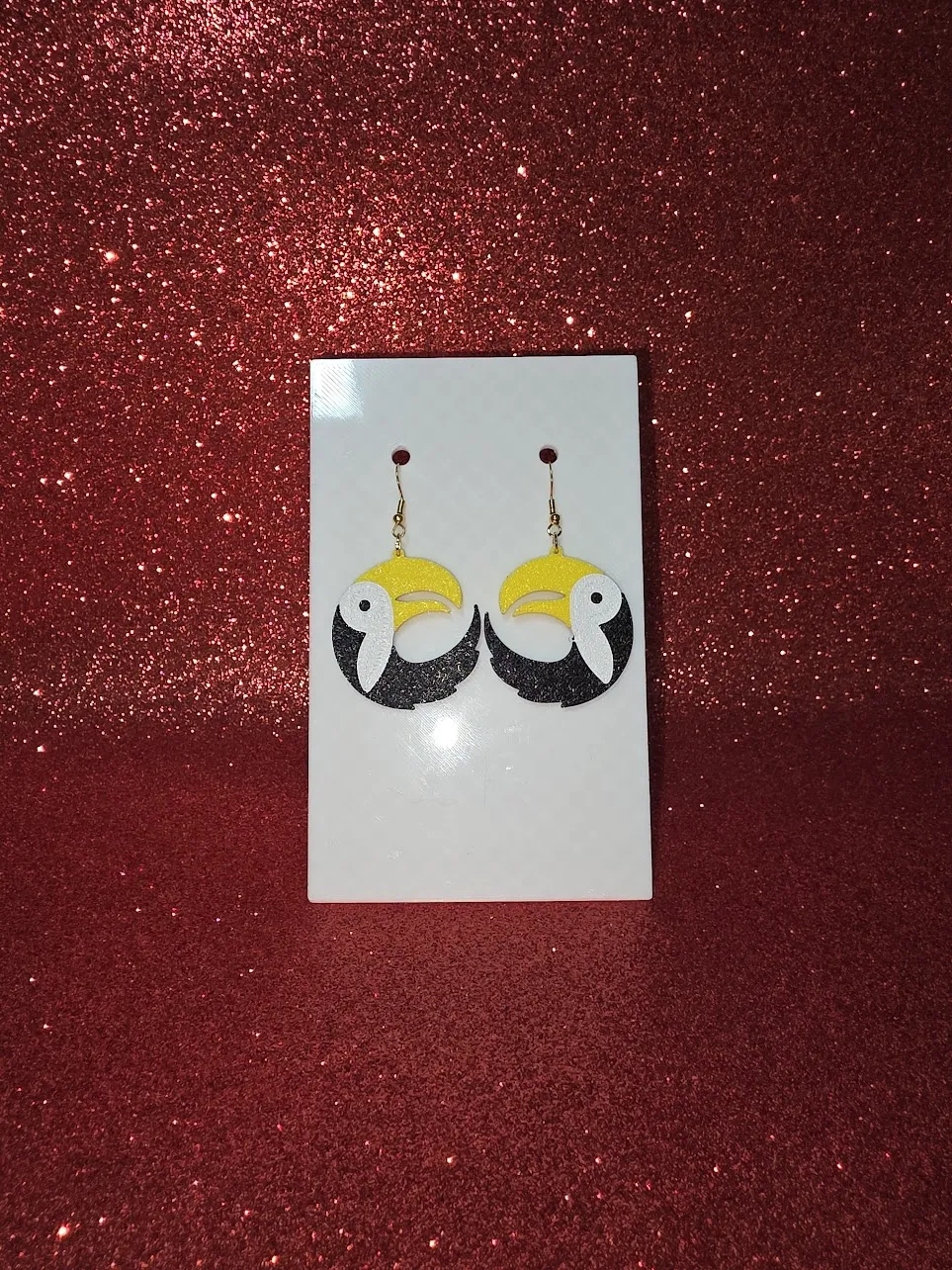 Toucan earrings view 2