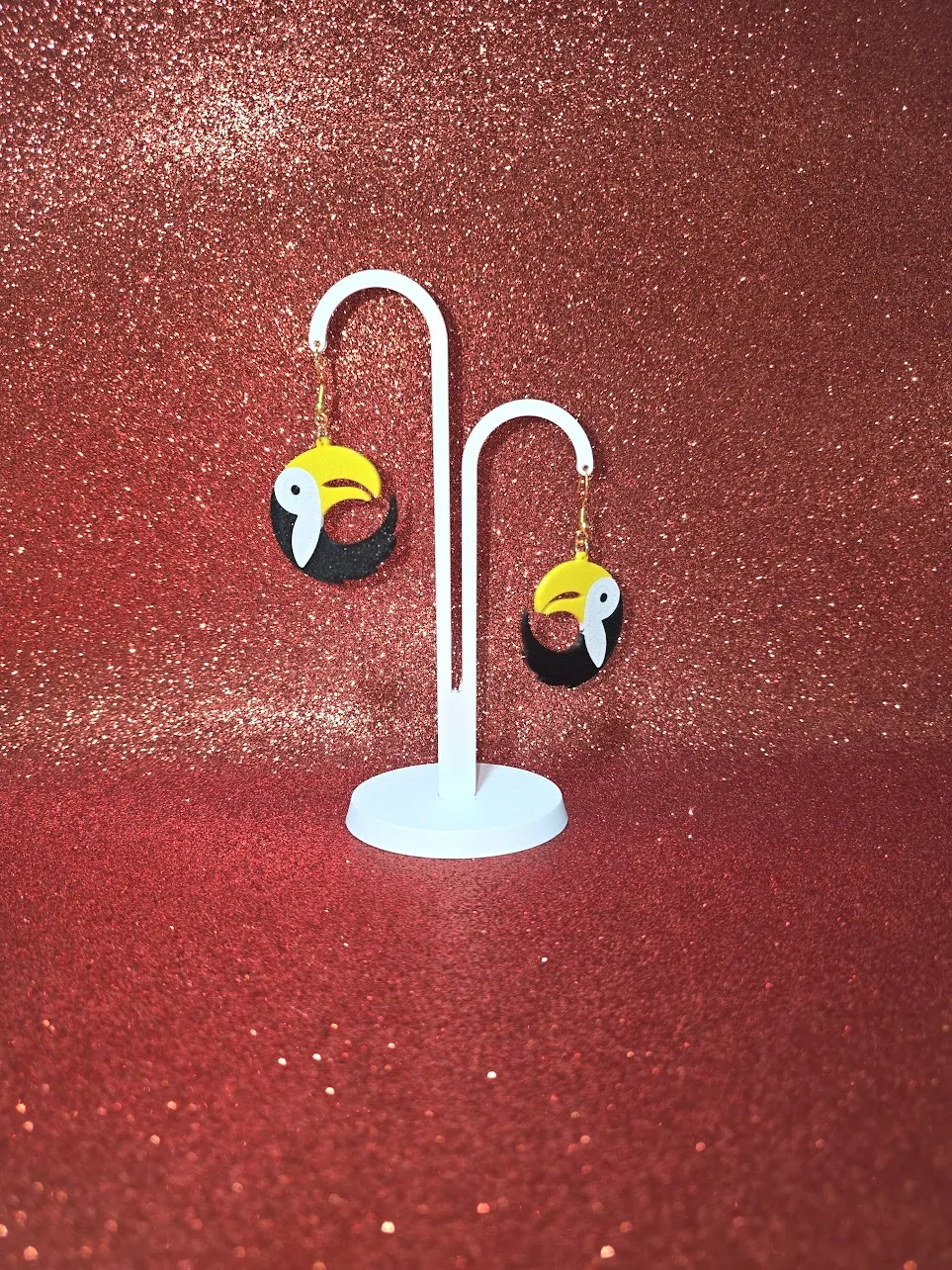 Toucan earrings view 3