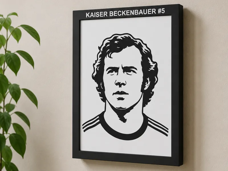 Kaiser Franz Beckenbauer 3D Portrait-Bilderrahmen