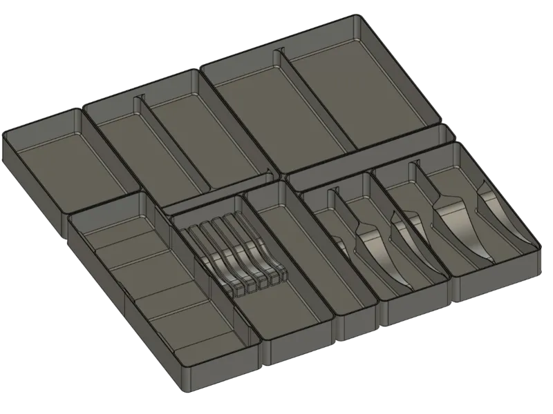 Kitchen Utensils and Silverware Drawer Organizer