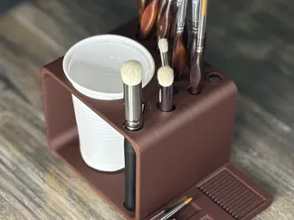Brush Holder with Cup Slot