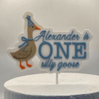 Name One Silly Goose cake topper