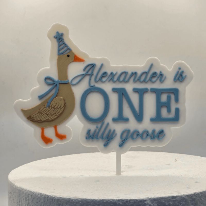 Name One Silly Goose cake topper 
