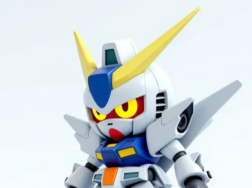 white&blue robot with booster backpack (keychain)