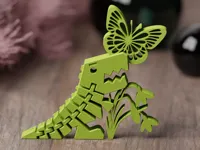 Dinosaure articulé décor de printemps — photo 1