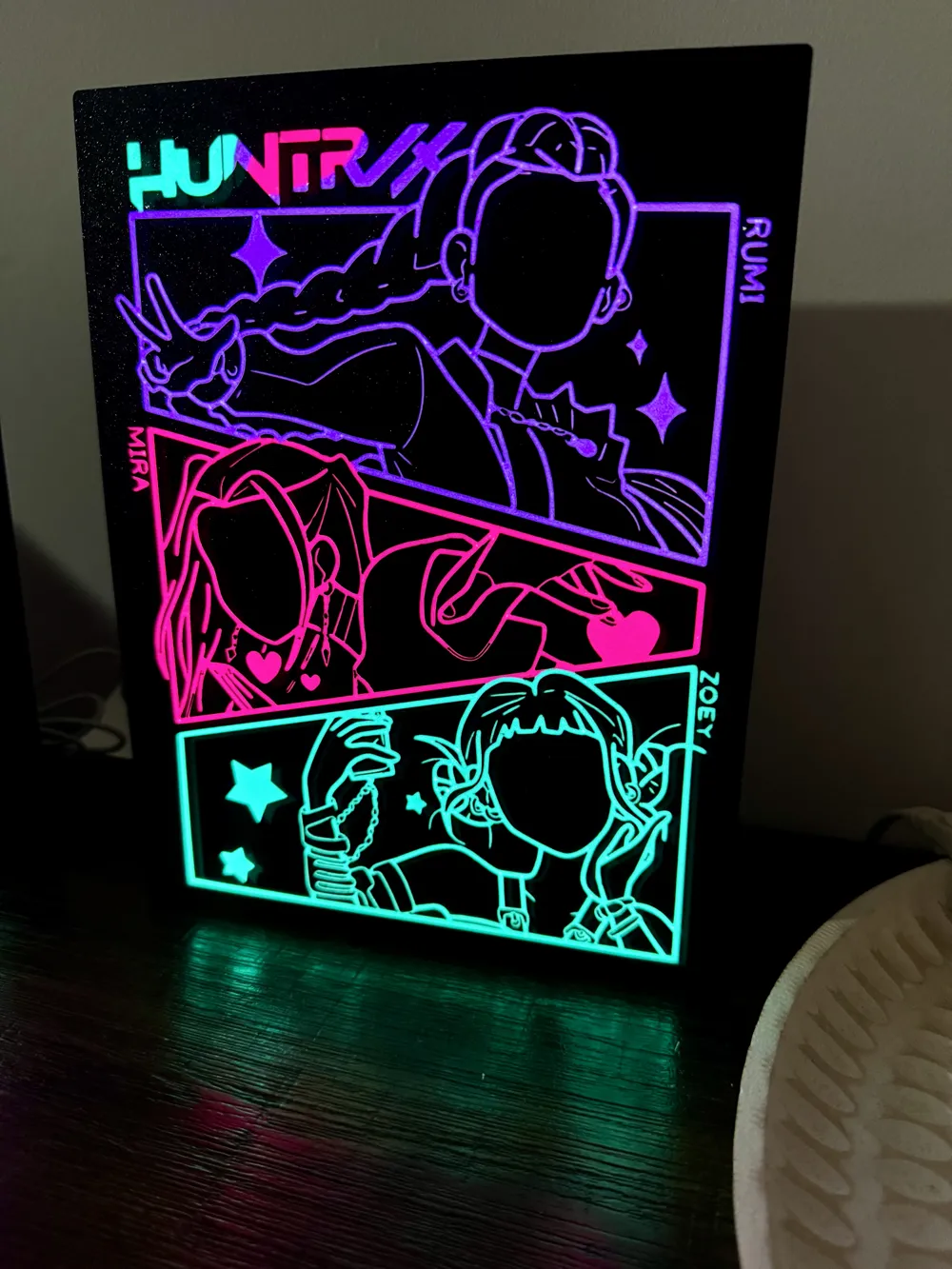 k-pop demon hunters: Huntrix LED Light up Sign by vidguide MakerWorld ...