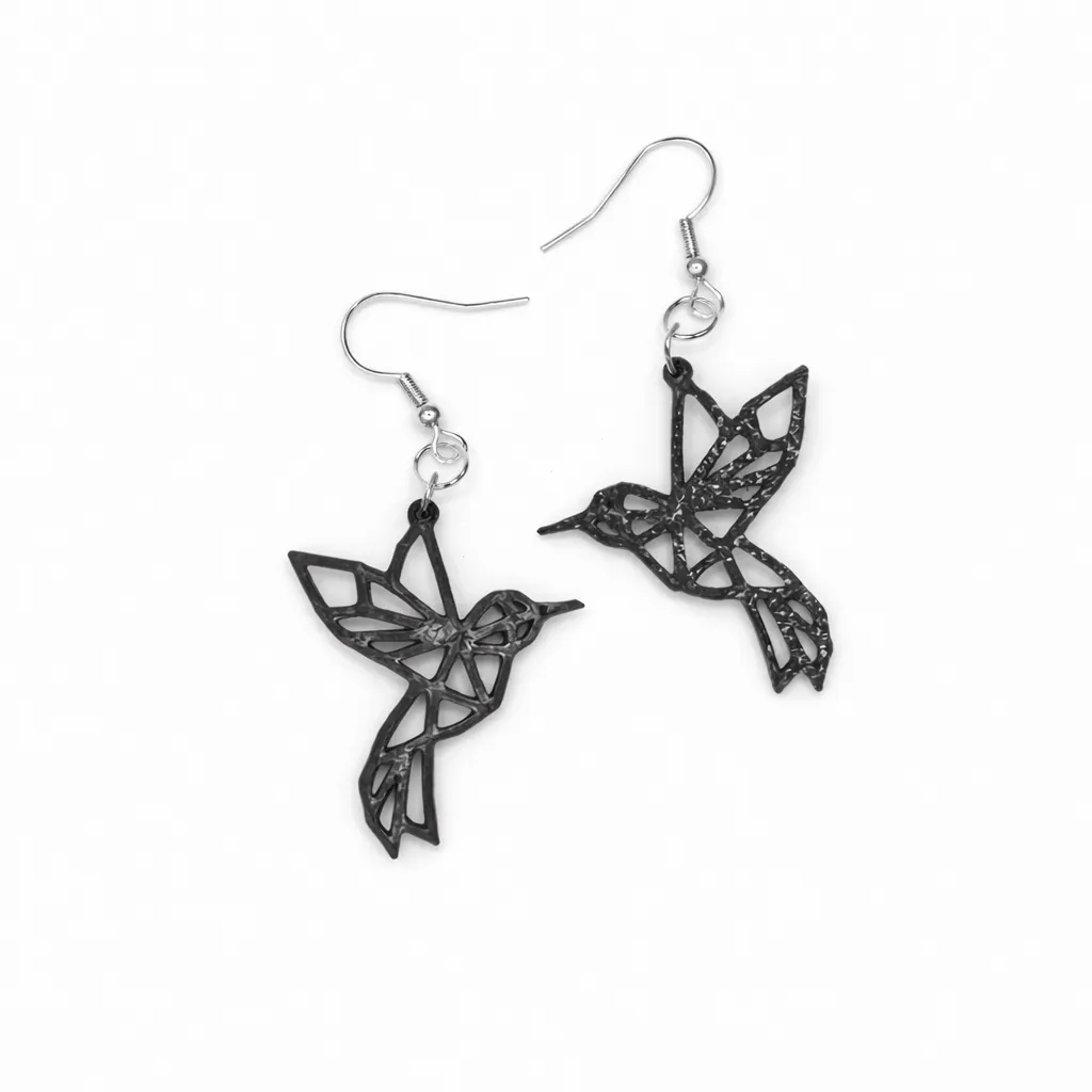 Geometric Hummingbird Earrings view 2