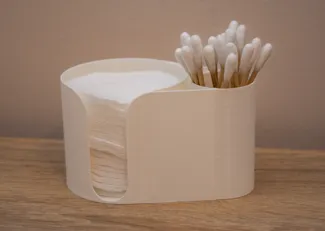 Cotton pads and Q-tips container