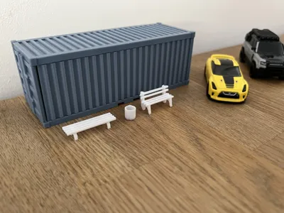 Park benches for 1/64 scale car diorama garage 