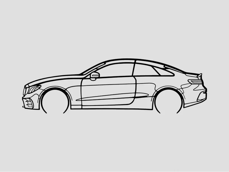 Mercedes E53 AMG Silhouette Wall Art