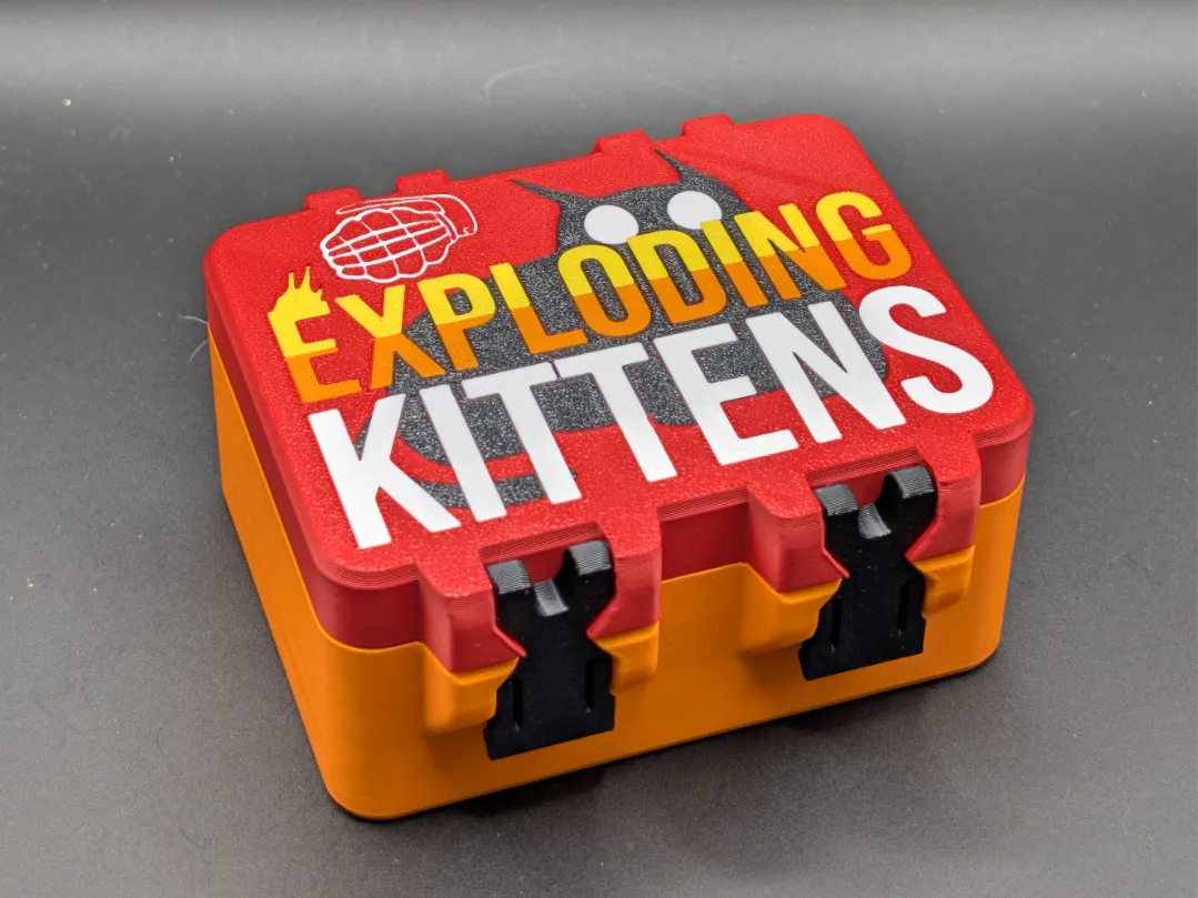 Exploding Kittens Card Box - SnapLock - Free 3D Print Model - MakerWorld