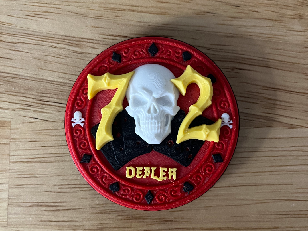 7-2 "The Skull" – Weighted Premium Dealer Button
